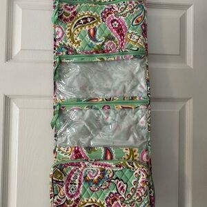 Vera Bradley Toiletries Travel Organizer in Green/Pink Paisley